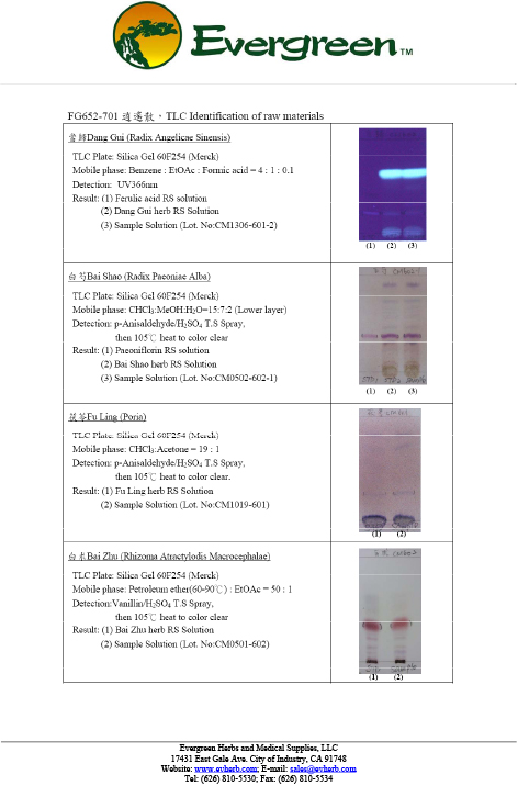 Sample COA for Xiao Yao San - page 2